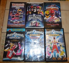 Power Rangers 6 vhs lot Rare VHTF In Space Lightspeed Rescue Dinothunder Turbo - £22.40 GBP