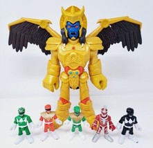 Imaginext Power Rangers Figure Lot w 12&quot; Goldar Gold Armor Green + Red R... - £22.41 GBP