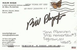 Bill Plympton cartoonist Signed Hair High Postcard - $39.59