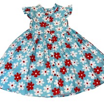 Little Miss Marmalade Girls Dress Size 7 Blue Red White Floral Print Sho... - $43.20