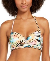 Sundazed Womens Paradise Palm Printed Bra Sized Halter Bikini Top,36C - $34.99