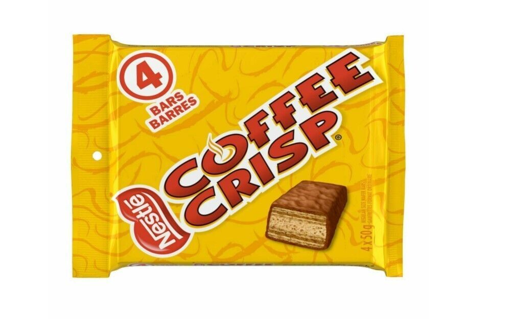 4 NESTLE COFFEE CRISP FULL SIZE CHOCOLATE BARS - MADE IN CANADA - $16.82