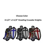 Choose Color Kneeling CRUSADER TEMPLAR KNIGHT 4.5&quot; x 3.25&quot; iron on patch... - £10.36 GBP