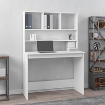 Desk with Shelves White 102x45x148 cm Engineered Wood - £46.40 GBP