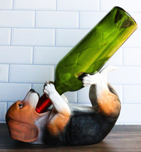Ebros Realistic Tricolor Beagle Wine Holder Figurine 10&quot; Long Hound Pedi... - $32.99