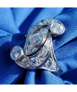 Earth mined Diamond European cut Deco Engagement Ring Vintage 14k Gold S... - $8,266.06 CAD