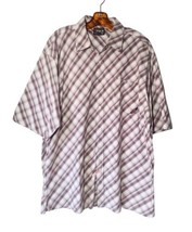 South Pole Mens Plaid Button Up Shirt Size 2XL Shirt Sleeve Brown Cream  - £10.65 GBP