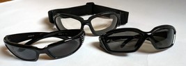 3 Pair Motorcycle Eyewear 2 Sunglasses 1 Goggles Harley etc - £79.12 GBP