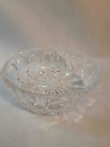 Vintage Carved Lead Crystal Bowl 9&quot; Unmarked - £26.83 GBP