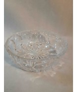 Vintage Carved Lead Crystal Bowl 9&quot; Unmarked - £26.46 GBP
