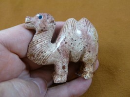 (Y-CAM-302) red CAMEL SOAPSTONE FIGURINE stone carving dromedary desert ... - $16.12
