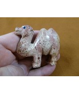 (Y-CAM-302) red CAMEL SOAPSTONE FIGURINE stone carving dromedary desert ... - $16.12