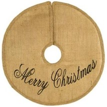 Merry Christmas burlap Tree Skirt- 24 inch - £19.66 GBP