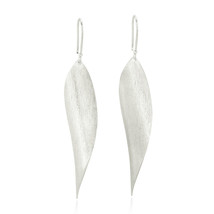 Simply Flowing Karen Hilltribe Silver Leaf Dangle Earrings - £16.60 GBP