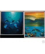 WYLAND 2 SPECIAL PRINTS SEA TURTLE DOLPHIN WORLD  RARE! - $24.99