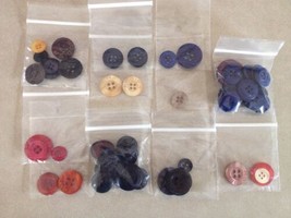 Big Vintage Mixed Lot RODIER Replacement Red Blue Black Four Hole Buttons - £32.04 GBP