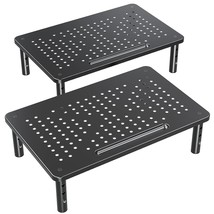 2 Pack Monitor Stand Riser - 3 Height Adjustable Monitor Stand For Laptop, Compu - £39.95 GBP