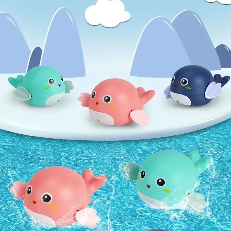 Baby Bath Toys Bathing Cute Swimming Duck Whale Pool Beach Classic Chain - £7.85 GBP
