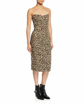 NWT VERONICA BEARD 2 leopard Liza denim straight dress strapless year round $395 - £151.64 GBP