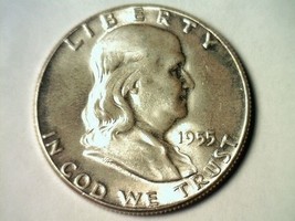 1955 Franklin Half Dollar Gem Uncirculated Nice Original Coin From Bobs Coins - $54.00