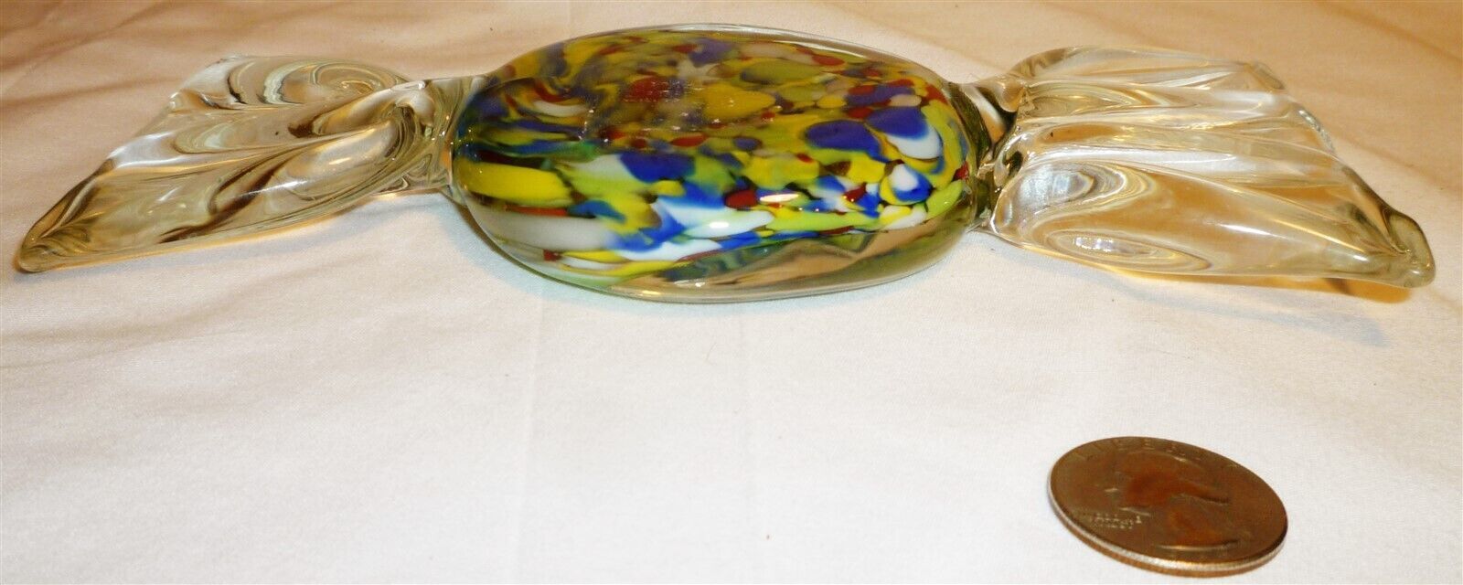 MURANO ART STUDIO GLASS CANDY SHAPED FIGURINE PAPERWEIGHT ITALY - $23.52