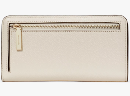 Kate Spade Bailey Large Slim Bifold White Leather Wallet K9754 Ivory NWT $179 - £38.21 GBP