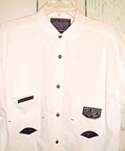 Vintage Bugle Boy Men&#39;s CL-950 Sky Flier White L Button-down Short Sleev... - $29.67