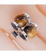 Vintage Finlande Créateur Elis Kauppi Tigre Eye Argent Sterling Bague Sz... - $426.58 CAD