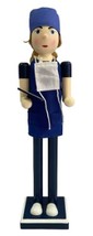 Wooden Christmas Nutcracker, 16&quot;, White Female Nurse In Blue Uniform, Ashland - £27.24 GBP