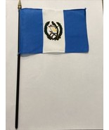 New Guatemala Mini Desk Flag - Black Wood Stick Gold Top 4” X 6” - £3.93 GBP