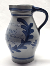 Vintage 8&quot; Stoneware Pottery Pitcher With German Inscription - Made In G... - $14.98