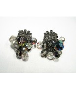 Estate Vintage AB Crystal Rhinestone Dangle Earrings C2535 - £18.86 GBP