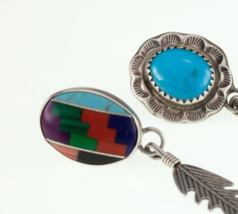 Lot De 2 Argent Sterling Pendantes Navajo Simple Boucles D&#39;Oreilles - $125.93