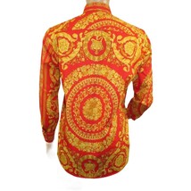 Men's AVM Crystal Shirt Medallion Medusa Cotton Turkey Slim Fit 9628-07 Red image 8