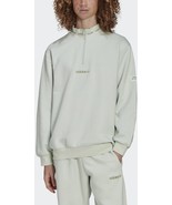 adidas Men&#39;s Trefoil Linear Quarter Zip Sweatshirt in Linen Green-XL - $61.57 CAD