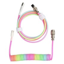 Coiled Gaming Keyboard Cable, 3 Meters Custom Coiled Keyboard Cable Type C To Us - £14.38 GBP