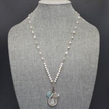 Retired Silpada Sterling Rock Crystal Pearl OH SO PRETTY Corded Necklace N2108 - £31.96 GBP
