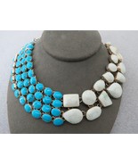 HOB Mexico Necklace Sterling Silver Turquoise  17&quot; Long 133.2 Grams Togg... - $547.06 CAD