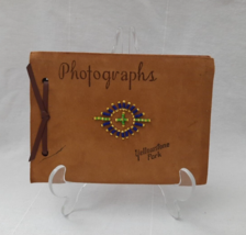 Vintage Leather Beaded Unused Souvenir Photographs Book Yellowstone Park - £58.36 GBP