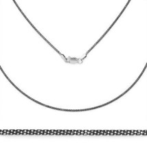 Men/Women&#39;s Unique 14k Black Gold 925 Silver Snake Omega Italian Chain 1.2mm - £20.35 GBP