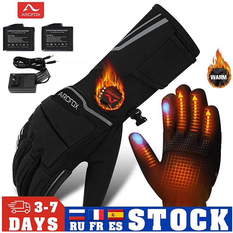 ARCFOX Thermal Heated Gloves Motorcycle Skiing Men Women Electric Heating Glove - £100.39 GBP