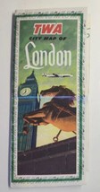 TWA Trans World Airlines London UK City Map &amp; Brochure Guide 1950s PB202 - £15.16 GBP