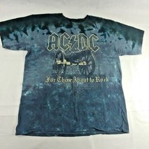 Vintage Liquid Blue AC DC  &quot;For Those About To Rock&quot; T shirt Tie Dye Men... - £39.30 GBP