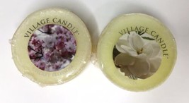 Village Candle Cherry Blossom &amp; Gardenia Wax Melt Tart Lot Of 2 (1 Oz Ea)Retired - £10.22 GBP