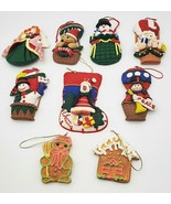 Vintage Christmas Dough Ornaments Lot 9 Penguin Snowmen Angel Toy Soldie... - £15.18 GBP