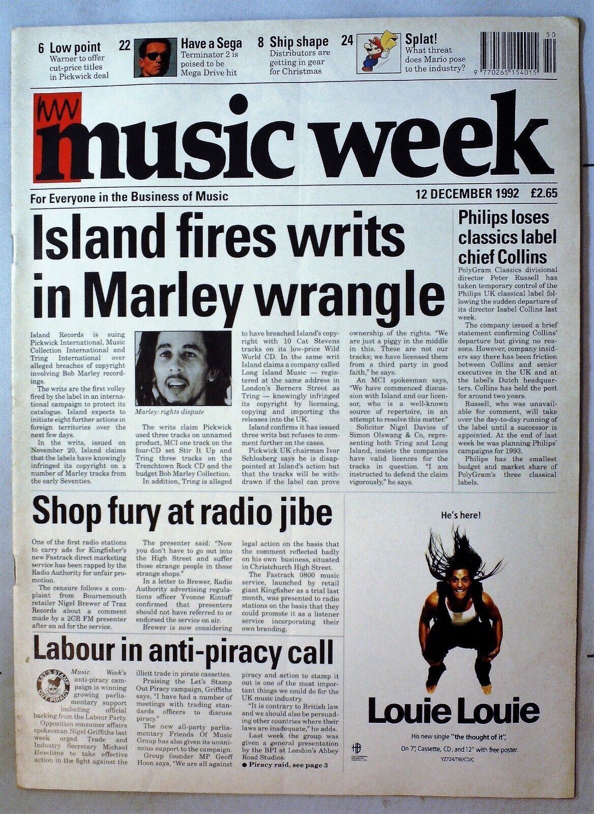 Primary image for Music Week Magazine December 12 1992 mbox1579 - Ship Shape