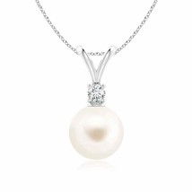 ANGARA Freshwater Pearl V-Bale Pendant 14K Solid Gold (AAA, 9mm) - $593.10