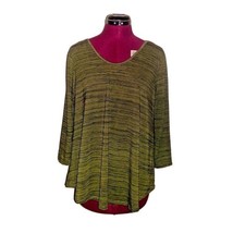 Entro Anthropologie Top Heather Green Black Women Size Large Caged Back - £17.09 GBP