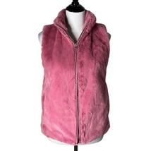 J. Crew Faux Fur Pink Vest Jacket Sleeveless Barbiecore Full Zip Women&#39;s Size S - £17.36 GBP