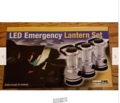 Emergency Lantern Set 3 LED Lanterns Dimmer Switch Compass Patio Emergencies - £11.20 GBP